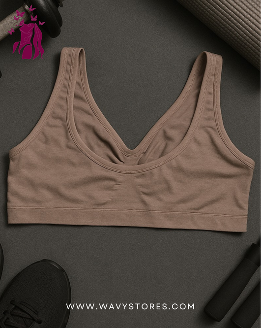 Classic Brown Comfort Bra – Simple, Soft, and Supportive