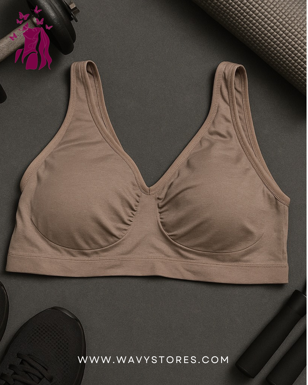Classic Brown Comfort Bra – Simple, Soft, and Supportive