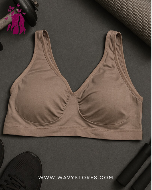 Classic Brown Comfort Bra – Simple, Soft, and Supportive